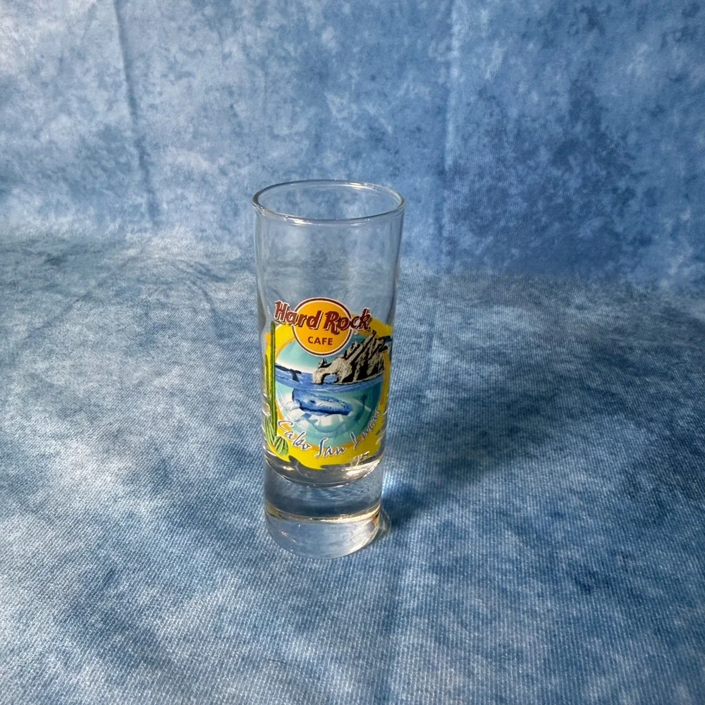 Hard Rock Cafe Cabo San Lucas Shot Glass Whale Arch Souvenir Shooter Barware